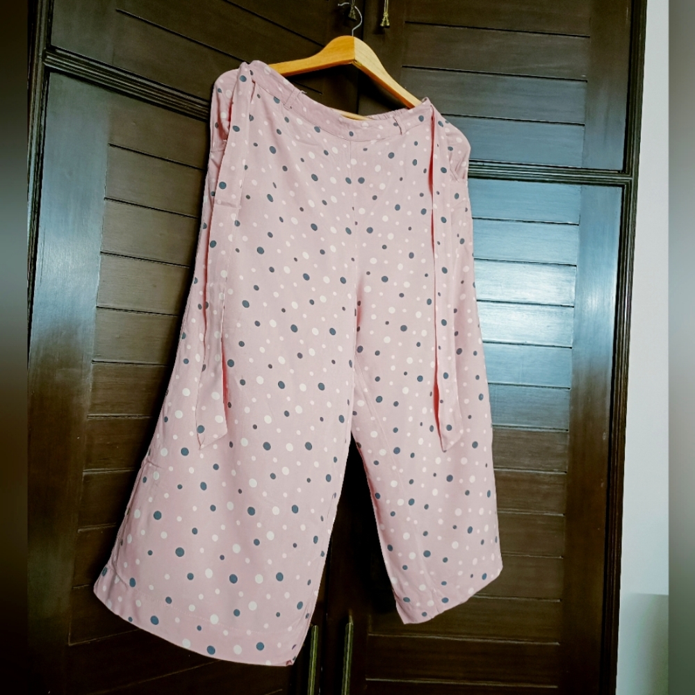 Rio Polka Dot print Culottes with Tie-up - Picture 1 of 4